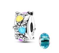 LNQOBU 925 silber Glow in the Dark Glühwürmchen Charms Anhänger,Farbwechselndes Chamäleon Charms Bead Charms Geeignet für Damenarmbänder und Halsketten