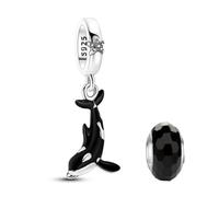 LNQOBU 925 silber Glow in the Dark Glühwürmchen Charms Anhänger,Farbwechselndes Chamäleon Charms Bead Charms Geeignet für Damenarmbänder und Halsketten
