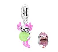 LNQOBU 925 silber Glow in the Dark Glühwürmchen Charms Anhänger,Farbwechselndes Chamäleon Charms Bead Charms Geeignet für Damenarmbänder und Halsketten