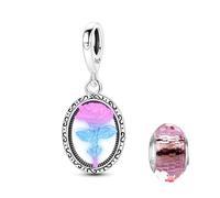 LNQOBU 925 silber Glow in the Dark Glühwürmchen Charms Anhänger,Farbwechselndes Chamäleon Charms Bead Charms Geeignet für Damenarmbänder und Halsketten