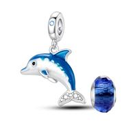 LNQOBU 925 silber Glow in the Dark Glühwürmchen Charms Anhänger,Farbwechselndes Chamäleon Charms Bead Charms Geeignet für Damenarmbänder und Halsketten
