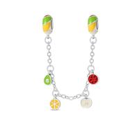 LNQOBU 925 Sterling Silber Armband Sicherheitsketten-Charm,Herz Silikon Stopper Verschluss Clip Bead Charm Kompatibilität Pandora Armbänder