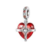 LNQOBU 925 Sterling silber Birthstone Charms für Armbänder, Mit Kristallen besetzter Kreuz Geburtsstein Anhänger,Geburtstags Geschenke für Frauen