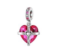 LNQOBU 925 Sterling silber Birthstone Charms für Armbänder, Mit Kristallen besetzter Kreuz Geburtsstein Anhänger,Geburtstags Geschenke für Frauen