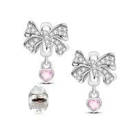 LNQOBU Clip/Stopper Charms für Armband 925 Sterlingsilber Pave Cubic Zirkonia Charm Bead Star Moon Charme Blauer Schmetterling Charm Schmuck Geschenk für Frauen