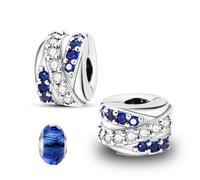 LNQOBU Clip/Stopper Charms für Armband 925 Sterlingsilber Pave Cubic Zirkonia Charm Bead Star Moon Charme Blauer Schmetterling Charm Schmuck Geschenk für Frauen