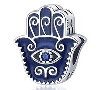 LNQOBU Hand der Fatima Charms Anhänger 925 Sterlingsilber Sport Fußball Charms für Armbänder Halskette Kmpatibel mit Europäischen Armbändern
