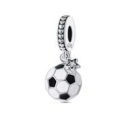 LNQOBU Hand der Fatima Charms Anhänger 925 Sterlingsilber Sport Fußball Charms für Armbänder Halskette Kmpatibel mit Europäischen Armbändern