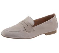 Loafer GABOR, Damen, Gr. 35, grau (hellgrau), Ziegenveloursleder, unifarben, Schuhe Loafer, Slipper,Businessschuh mit dezentem Blockabsatz (76432956-35)