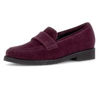 Loafer GABOR, Damen, Gr. 39, beere, Veloursleder, unifarben, Schuhe Loafer, Blockabsatz, Sipper, Businessschuh mit Glitzer am Sohlenrand (96880307-39) beere
