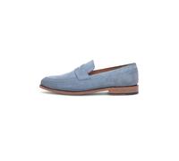 Loafer HENRY STEVENS "Marshall PL Businessschuh", Herren, Gr. 45,5, blau (blaugrau), Kalbsvelours, Schuhe Loafer, Herren Halbschuhe Leder handgefertigt, Anzugschuhe Slipper (31284036-45,5) blaugrau