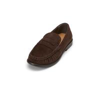 Loafer MARC O'POLO "aus hochwertigem Velours-Rindleder", Damen, Gr. 38, schwarz earth, Obermaterial: 100% Leder (Rind), Schuhe Loafer (52552716-38) schwarz earth