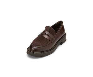 Loafer MARC O'POLO "aus Leder-Mix: glatt und Velours", Damen, Gr. 36, schwarz braun, Obermaterial: 100% Leder (Rind), unifarben, Schuhe Loafer (95621914-36) schwarz braun