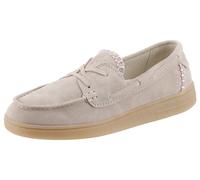 Loafer MARC O'POLO "Charlie", Damen, Gr. 41, beige (hellbeige), Veloursleder, unifarben, Basic, Schuhe Loafer, Slip-on Sneaker, Slipper, Schlupfschuh mit MemoryFoam-Innensohle (52873760-41) hellbeige