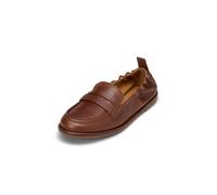 Loafer MARC O'POLO "mit elastischer Fersenkante", Damen, Gr. 38, cognac, Obermaterial: 100% Leder, unifarben, Schuhe Loafer (72718710-38) cognac