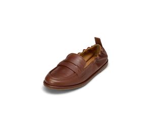 Loafer MARC O'POLO "mit elastischer Fersenkante", Damen, Gr. 40, cognac, Obermaterial: 100% Leder, unifarben, Schuhe Loafer (72718710-40) cognac