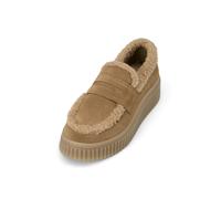 Loafer MARC O'POLO "mit flauschigem Teddyfutter", Damen, Gr. 37, braun (pure camel), Obermaterial: 100% Leder, unifarben, Schuhe Loafer (18624467-37) pure camel