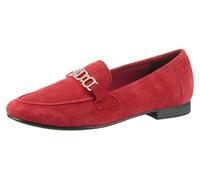 Loafer MARCO TOZZI BY GMK, Damen, Gr. 40, rot, Veloursleder, unifarben, elegant, Schuhe, Blockabsatz, Slipper, Businessschuh mit Feel Me-Ausstattung (79044156-40) rot