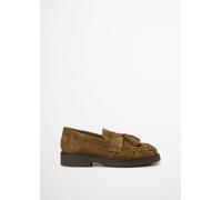 Loafer MARC O'POLO "aus geöltem Veloursleder", Damen, Gr. 36, braun (pure camel), Obermaterial: 100% Leder, unifarben, Schuhe Loafer (43190441-36) pure camel