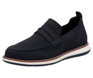 Loafer RIEKER, Herren, Gr. 47, blau (dunkelblau), Nubuklederimitat, Textil, Schuhe Loafer, Slipper, Schlupfschuh, Halbschuh, Freizeitschuh zum Schlupfen (57359122-47) dunkelblau