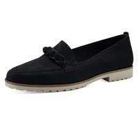Loafer TAMARIS, Damen, Gr. 36, blau (navy), Nubukleder, unifarben, Schuhe Loafer, Chunky Slipper, Plateau Slipper mit seitlichen Stretcheinsätzen (99160118-36)
