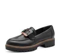 Loafer TAMARIS, Damen, Gr. 38, schwarz, Glattleder, unifarben, Schuhe Loafer, Blockabsatz, Slipper, Businesschuh mit Touch-It-Ausstattung (88055953-38)