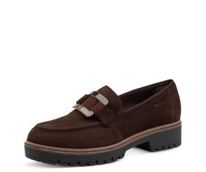Loafer TAMARIS, Damen, Gr. 41, mokka, Ziegenveloursleder, unifarben, Schuhe Loafer, Blockabsatz, Slipper, Businesschuh mit Touch-It-Ausstattung (23520020-41) mokka