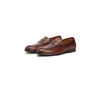 Loafer TOMMY HILFIGER "FLEXIBLE SLIM LEATHER LOAFER", Herren, Gr. 44, braun, Nappaleder, unifarben, used, Schuhe Loafer, Blockabsatz, Slipper, Businessschuh mit Zierriegel (77348360-44) braun