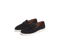 Loafer TOMMY HILFIGER "LIGHT SUEDE FLAG HARDWARE LOAFER", Herren, Gr. 43, dunkelblau, Veloursleder, Schuhe Loafer, Slipper, Schlupfschuh, mit modischem Zierriegel und Ziernähten (78535734-43) dunkelbl