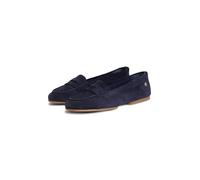 Loafer TOMMY HILFIGER "TH FLEX SUEDE LOAFER BALLERINA", Damen, Gr. 37, dunkelblau, Veloursleder, Basic, Schuhe Loafer, Schlupfschuh, Slipper, Pennyloafer im Mokassin-Stil (94918612-37) dunkelblau