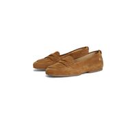 Loafer TOMMY HILFIGER "TH FLEX SUEDE LOAFER BALLERINA", Damen, Gr. 37, braun, Veloursleder, aufgeraut, unifarben, Basic, Schuhe Loafer, Schlupfschuh, Slipper, Pennyloafer im Mokassin-Stil (36530226-37