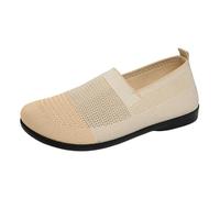 Loafers Damen Strick Sneaker Farbblock Mesh Halbschuhe Slip On Walkingschuhe Gestickt Flache Slipper rutschfeste OrthopäDische Turnschuhe Sommer Atmungsaktive Freizeitschuhe
