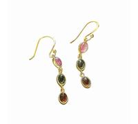 Loberon Ohrringe Leilan, Handgefertigt, Zeitloses Design, Schönes Farbspiel, Glamouröses Accessoire, Schmuck, Ohrhänger, 925er Sterlingsilber, Turmalin-Edelstein, bunt