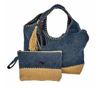 LOBERON Tasche 2er Set Cacula, blau/creme (12 x 33 x 44cm)