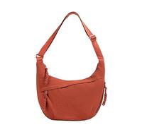 LOCCY Halbmond Umhängetasche Damen, Nylon Crossbody Bag Half Moon Bag Crossbody Schultertasche Hobo Tasche mit verstellbarer Schultergurt für Uni Arbeit Reisen Alltag (Orange)