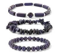 LOCCY Perlenarmband Herren, 3 Stück 8mm Perlenarmbänder Set Stretch Tigerauge Armband Lavastein Perlen Armband für Männer Fraun für Geburtstag Vatertag Weihnachten Geschenke (Set 10-Elastisch)