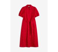 Blusenkleid BONPRIX, Damen, Gr. 46, N-Gr, tiefrot, Obermaterial: 100% Baumwolle. Futter: 100% Baumwolle, regular fit, Kleider Blusenkleid, aus reiner Baumwolle, mit Lochstickerei (94980650-46) tiefrot