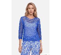 Strickpullover BETTY BARCLAY "Damen mit 3/4 Arm", Damen, Gr. 44, blau (adria blau), Strick, Obermaterial: 100% Polyacryl, lässig geschnitten normal, V-Ausschnitt, Pullover Strickpullover (73838562-44)