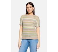 Kurzarmshirt BETTY BARCLAY "Damen mit U-Boot-Ausschnitt", Damen, Gr. 46, patch beige, cream, Strick, Obermaterial: 58% Polyacryl, 42% Polyamid, loose fit normal, Rundhals, Shirts (62919814-46) patch b