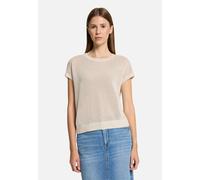 Stricktop BETTY BARCLAY "Damen Lochstrick-Pullover ohne Arm", Damen, Gr. 44, beige, Strick, Obermaterial: 50% Baumwolle, 50% Polyacryl., lässig geschnitten normal, Rundhals, Tops (28866528-44) beige