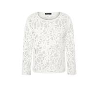 Lochstrick-Pullover Weiß 44