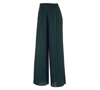 Lock and Love Damen Knöchel-/Maxi-Plissee-Hose mit weitem Bein Palazzo-Hose mit Kordelzug/Gummizug - Grün - S/M