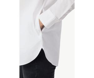 Locker geschnittene Baumwollbluse mit Eingrifftaschen weiß 36