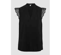 s.Oliver - Blusentop mit Spitzen-Detail schwarz - Gr. - 34