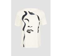 Locker geschnittenes Jersey-Shirt mit Frontprint 34 creme 2157217.02D1.34