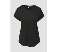 Locker geschnittenes T-Shirt im Modalmix schwarz XS