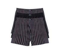 Boxershorts BONPRIX "Lockere Jersey Boxershorts aus Baumwolle (3er Pack)", Herren, Gr. 8, 3 Stk., schwarz (schwarz gemustert), Obermaterial: 100% Baumwolle, Unterhosen, weiter Schnitt, lockere Passfor
