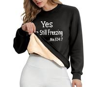 Lockere kapuzenlose Damen-Sweatshirt-Variante mit langärmligem Rundhalsausschnitt bedruckt fleecegefüttert lässige Loungewear für Alltag Outdoor-Aktivitäten weiches Pullover-Shirt ideal für (GY2, XXL)