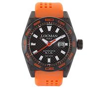 Locman Italy Herrenuhr Stealth Carbon Automatik schwarz/orange Ref. 0216