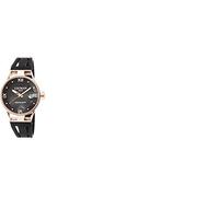 Locman Montecristo Damenuhr / schwarzes Perlmutt-Zifferblatt / Gehäuse aus Stahl, Titan und PVD rosé / schwarzes Silikonarmband, Gurt